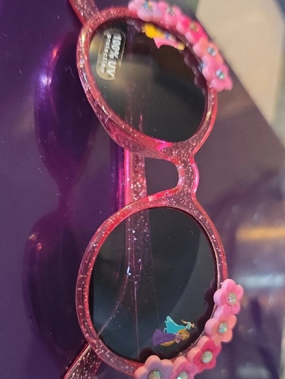 Kids New Disney Store Glitter Flower Sunglasses-Princesses